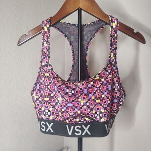 VICTORIA'S SECRET VSX THE PLAYER RACERBACK SPORT/YOGO BRA SMALL‎ MULTICOLOR